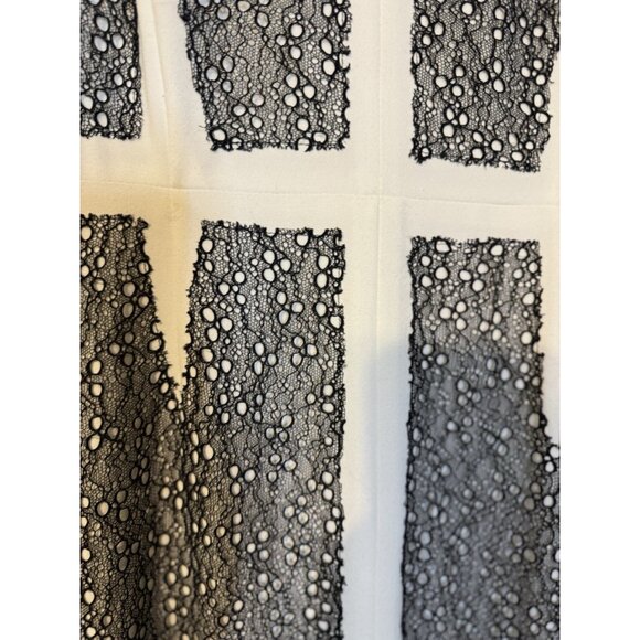 BCBGMaxAzria Rumor Dress 12 Ivory Black Stretch Sheath Sleeveless Career Church - Picture 4 of 15